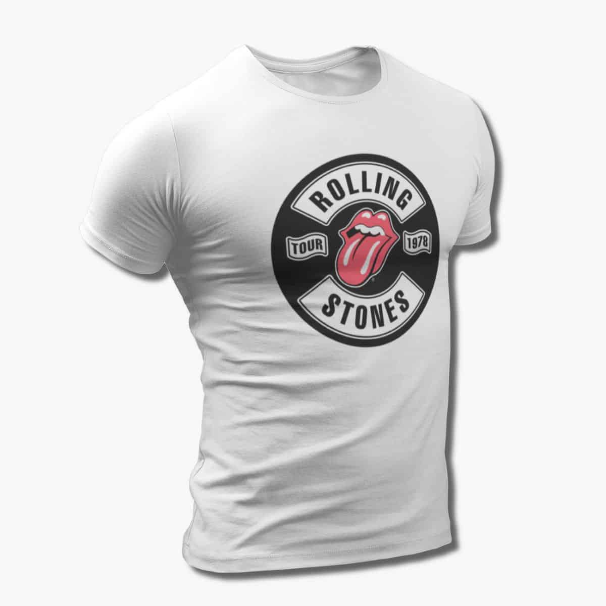 The Rolling Stones Band T-Shirt, Rolling Stones Tour 1978 Logo White Tee Shirt, Blues Rock, Rock and Roll Merchandise