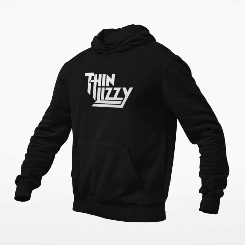 Thin Lizzy Hoodie, Thin Lizzy Logo Black Hoodie, Heavy Metal Merchandise