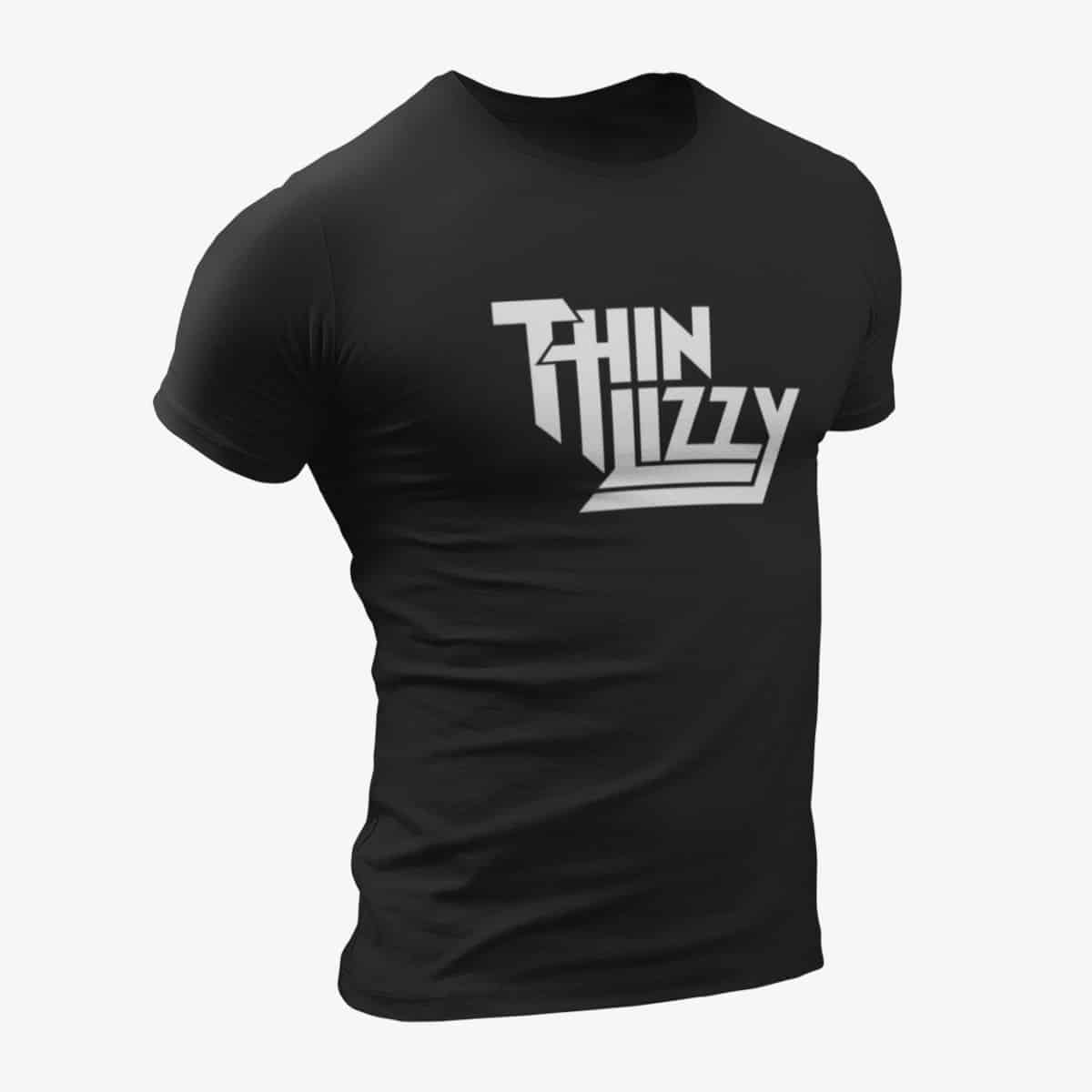 Thin Lizzy T-Shirt, Thin Lizzy Logo Black T-Shirt, Heavy Metal Merchandise