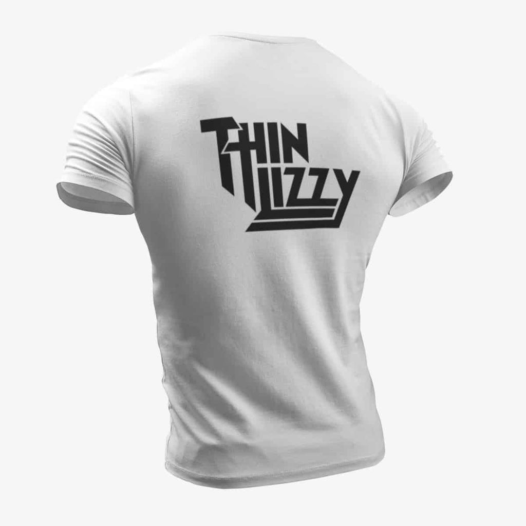 Thin Lizzy T-Shirt, Thin Lizzy Logo White T-Shirt, Heavy Metal Merchandise