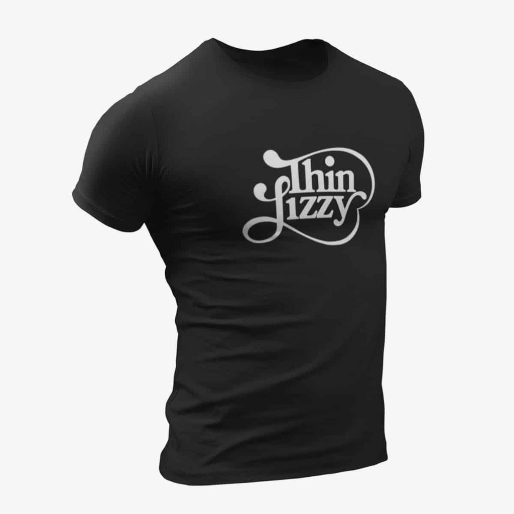 Thin Lizzy T-Shirt, Thin Lizzy Logo Black T-Shirt, Heavy Metal Merchandise