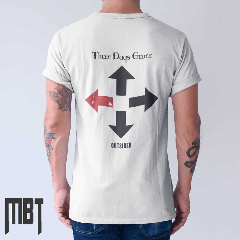 Three Days Grace T-Shirt, Three Days Grace Band Outsider Tee-Shirt, Hard Rock, Metal Merch