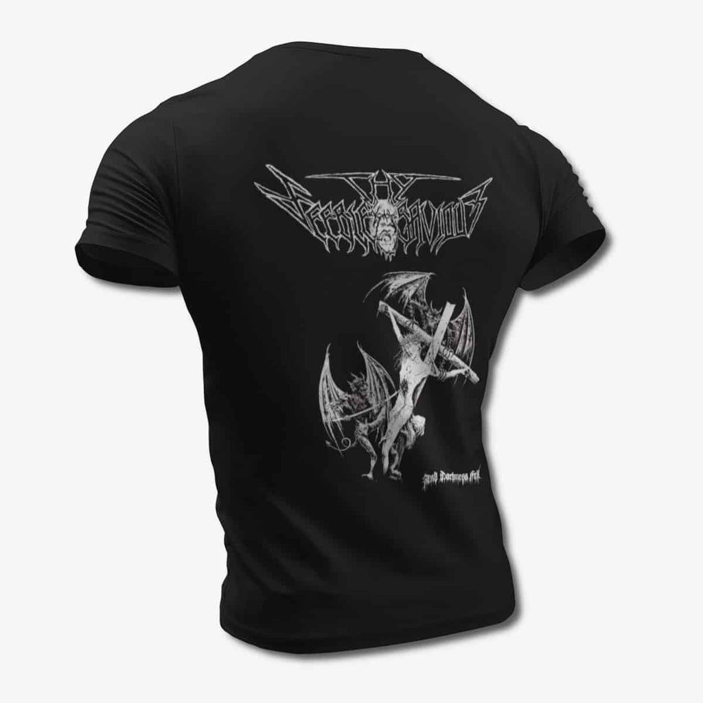 Thy Feeble Saviour T-Shirt, Thy Feeble Saviour And Darkness Fell Black Tee Shirt, Death Metal Merchandise