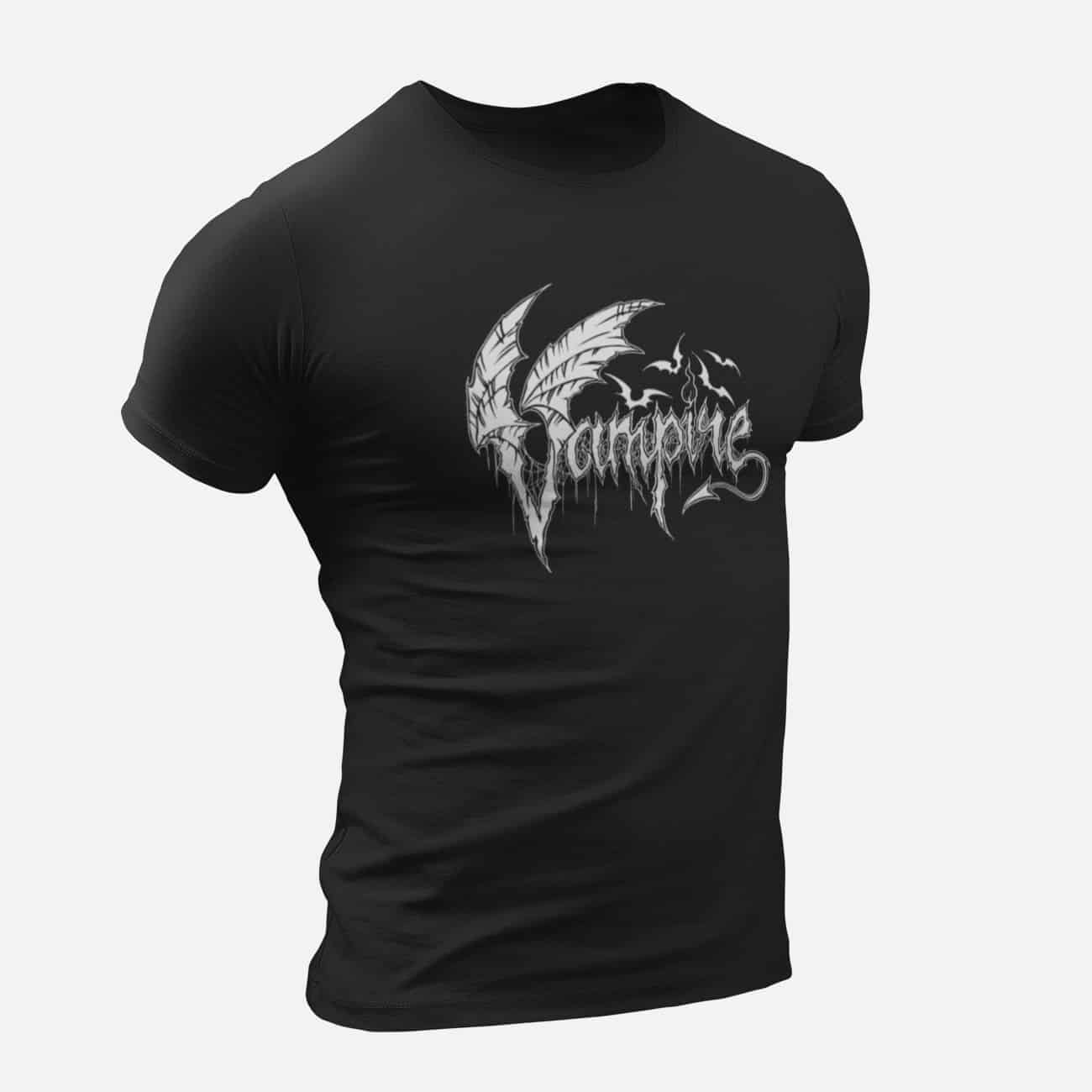 Vampire T-Shirt, Vampire Logo Black T-Shirt, Thrash Metal Merchandise