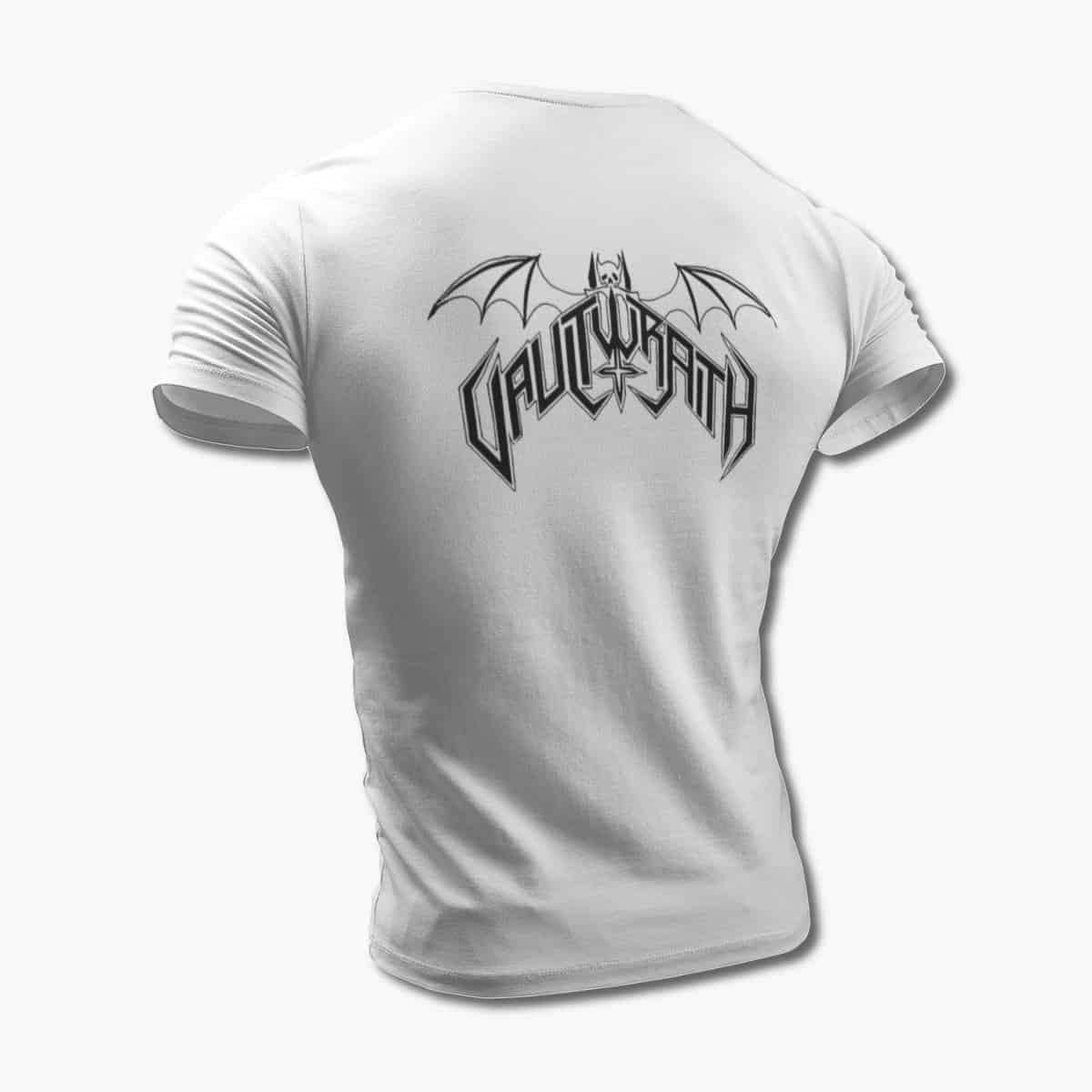 Vaultwraith T-Shirt, Vaultwraith Logo White Tee Shirt, Black Metal Merchandise