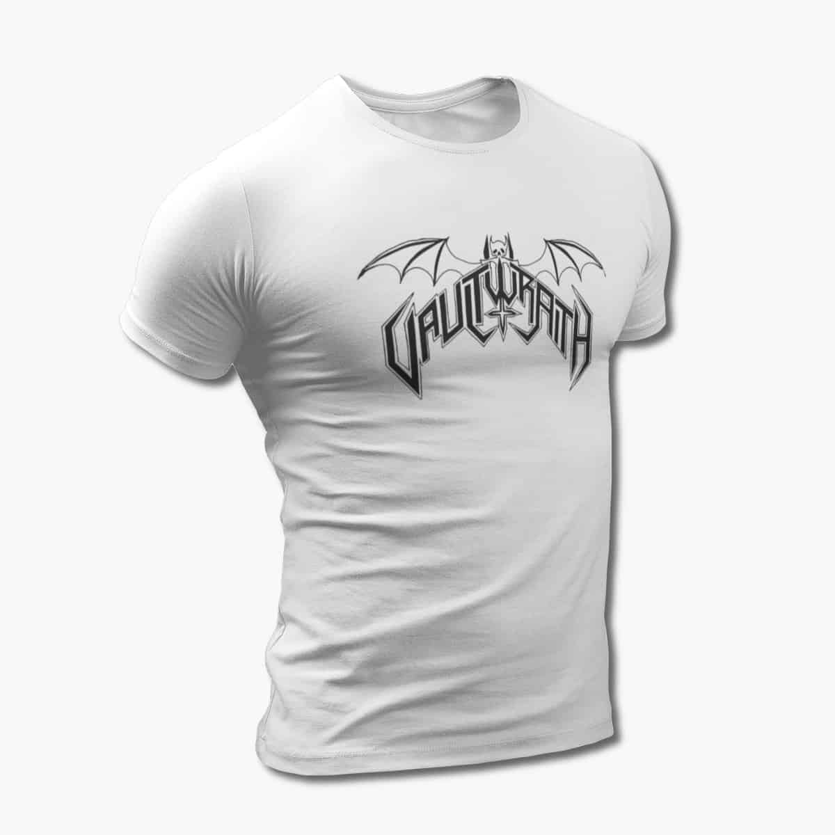 Vaultwraith T-Shirt, Vaultwraith Logo White Tee Shirt, Black Metal Merchandise