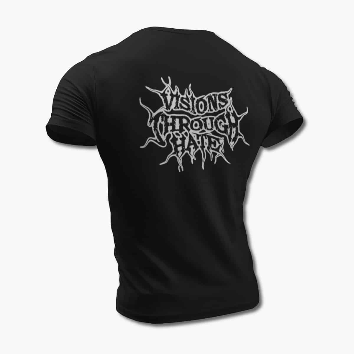 Visions Through Hate T-Shirt, Visions Through Hate Logo Black Tee Shirt, Brutal Death Metal Merchandise