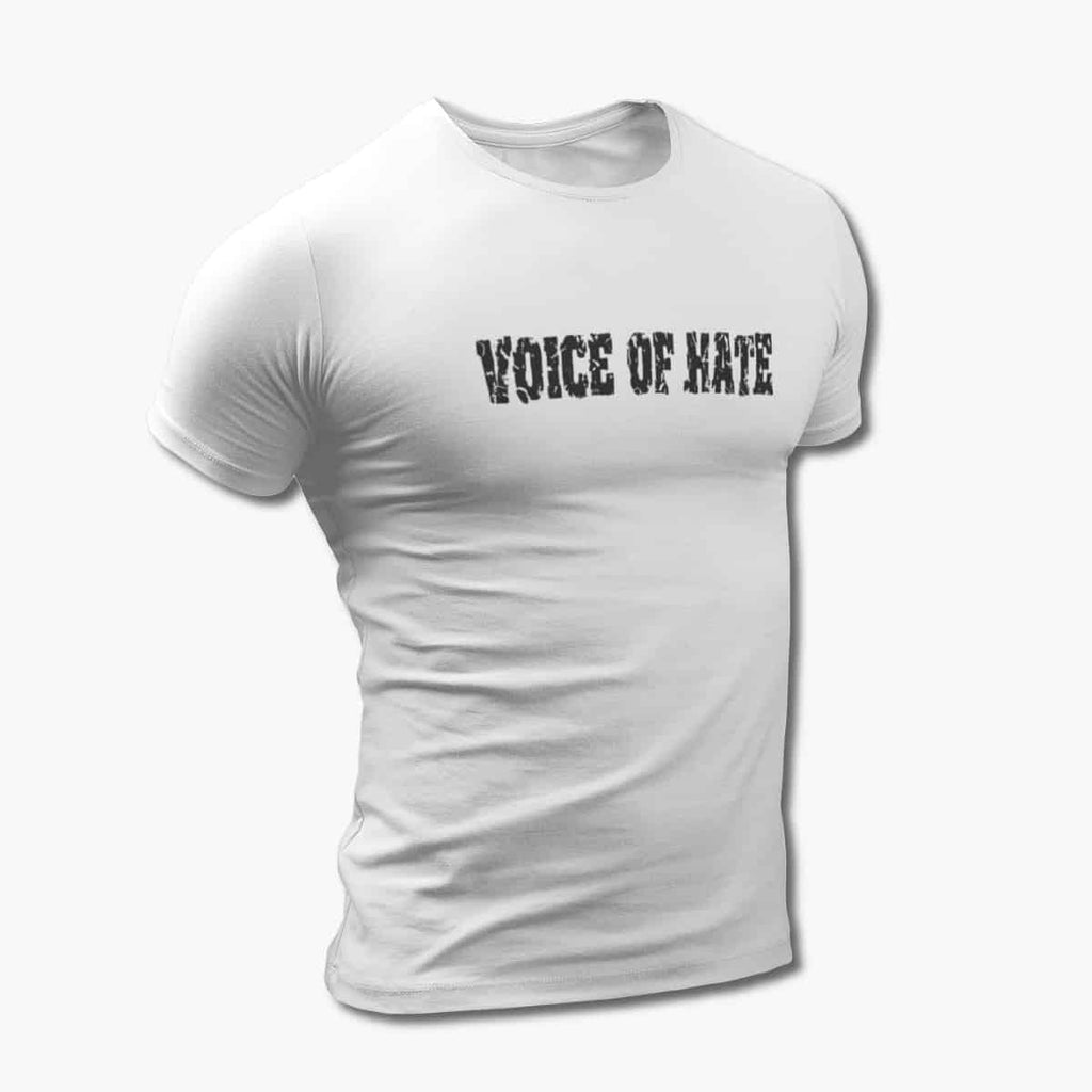 Voice of Hate T-Shirt, Voice of Hate Logo White Tee Shirt, Death Metal Merchandise