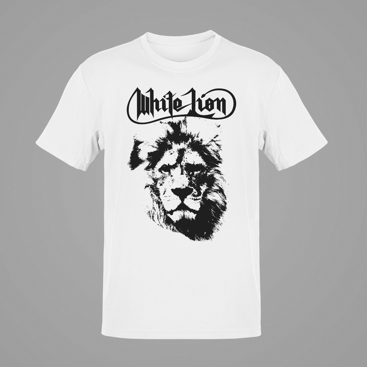 White Lion T-Shirt, White Lion Artwork White T-Shirt