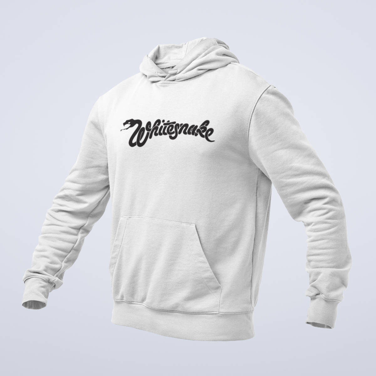 Whitesnake Hoodie, Whitesnake Band Logo White Hoodie, Heavy Metal Merchandise