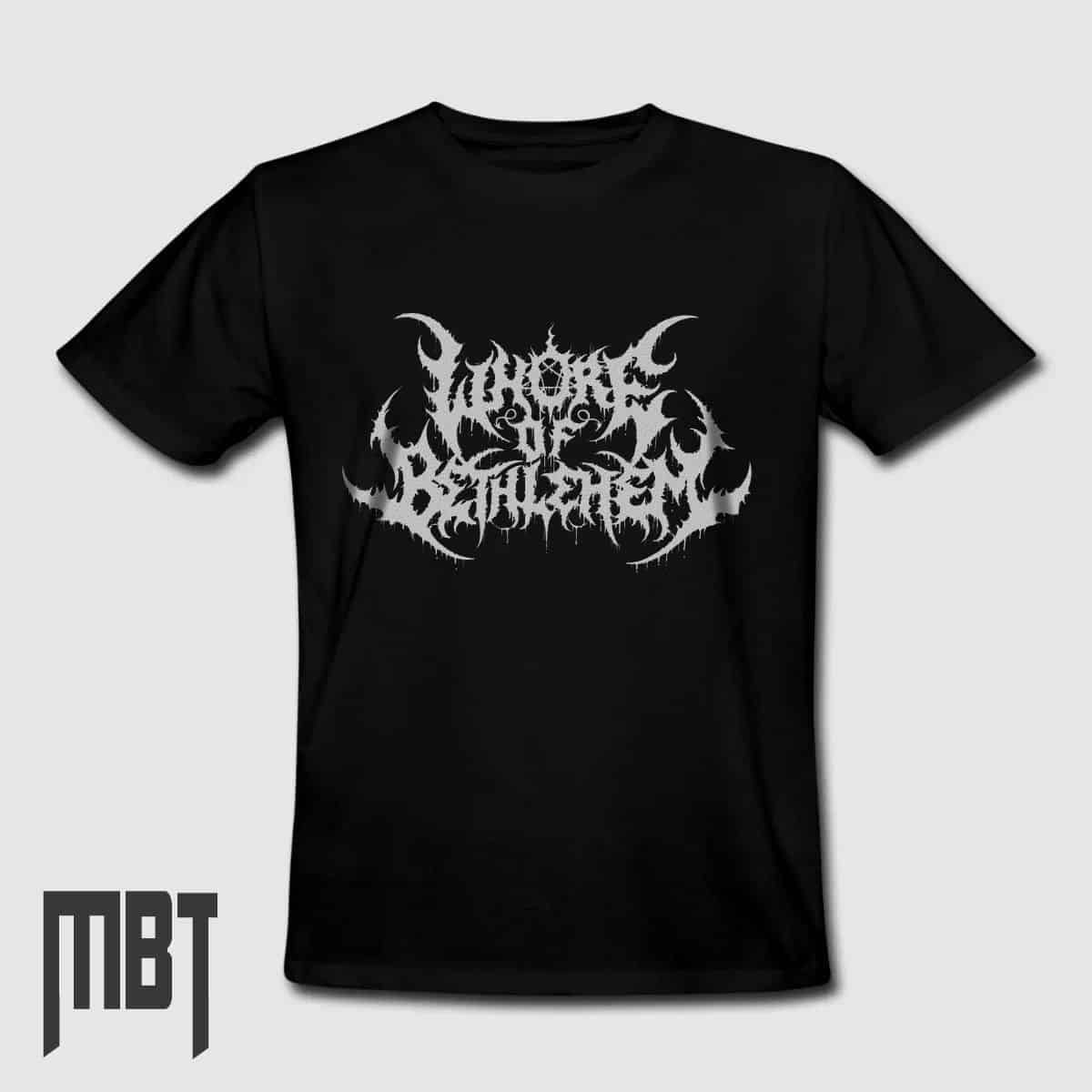 Whore of Bethlehem Band T-Shirt, Whore of Bethlehem Logo Tee-Shirt, Black Metal Merch