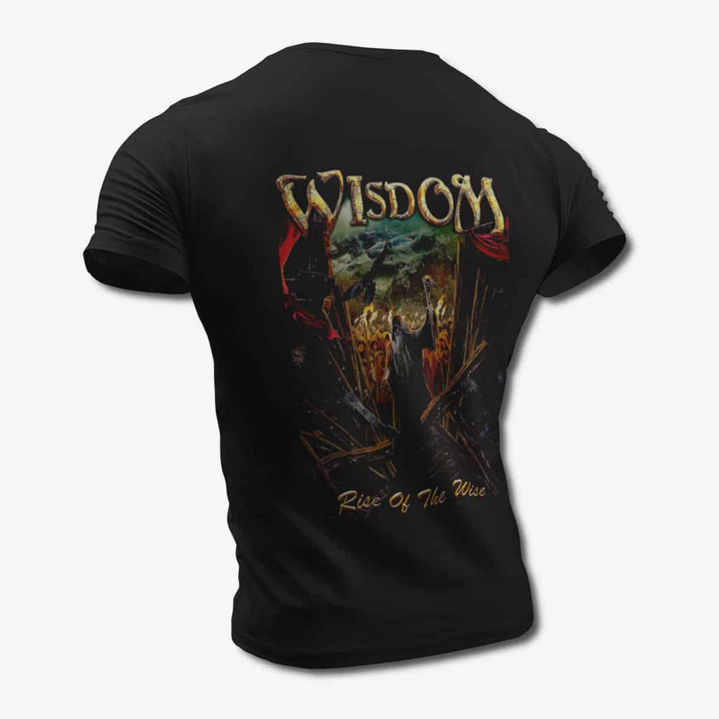 Wisdom T-Shirt, Wisdom Rise of the Wise Black Tee Shirt, Power Metal Merchandise