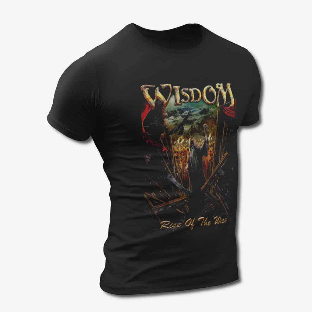 Wisdom T-Shirt, Wisdom Rise of the Wise Black Tee Shirt, Power Metal Merchandise